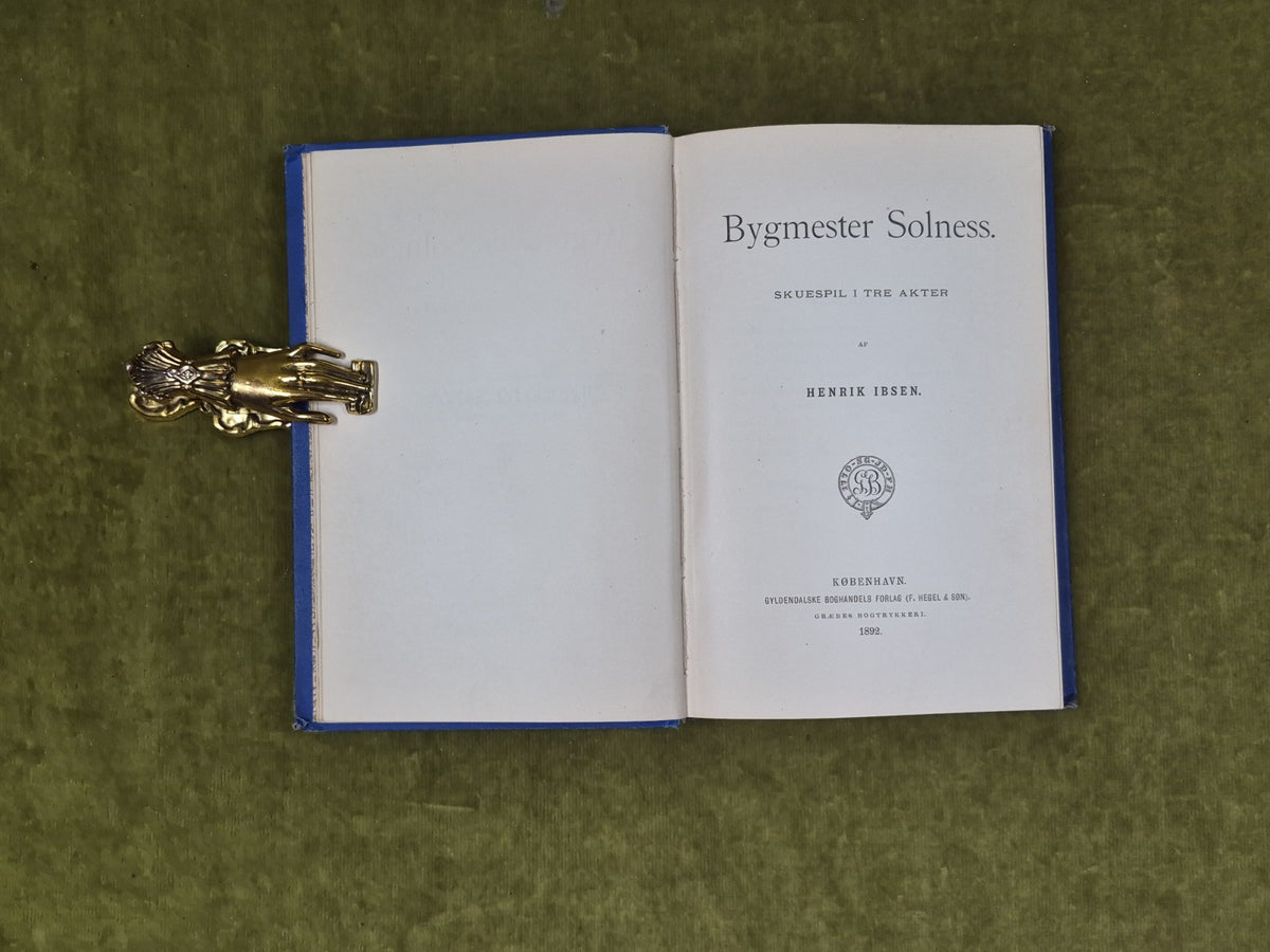 Bygmester Solness: Skuespil I Tre A - Henrik Ibsen , Kobenhavn 1892 1st Gilt HB4