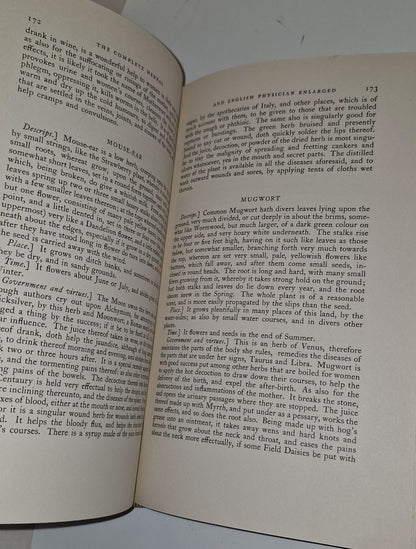 The Complete Herbal By Nicholas Culpeper 1953 Facsimile Edition ICI8
