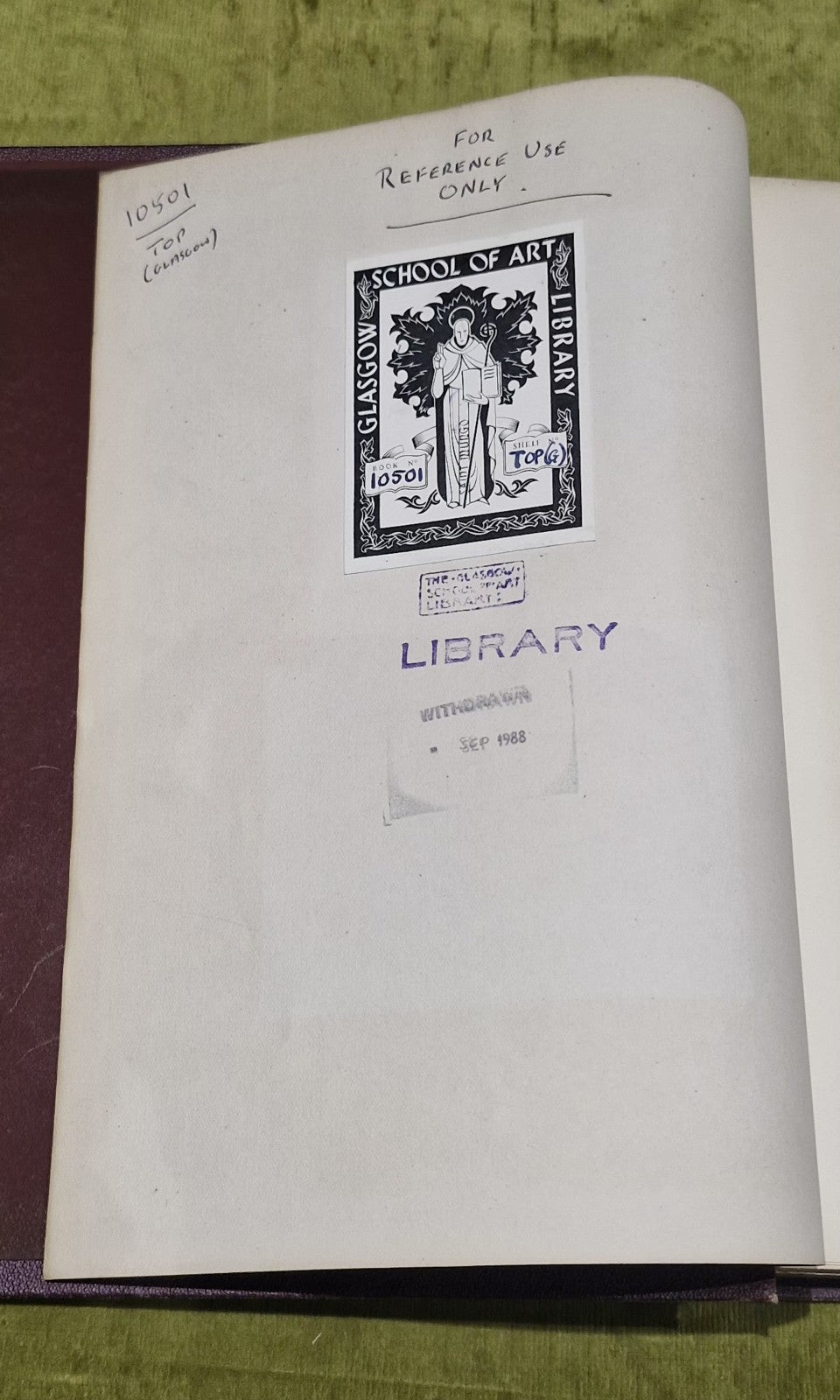 Antique Catalogue of Glasgow Books Pamphlets & Plans In Barlanark Library 19053