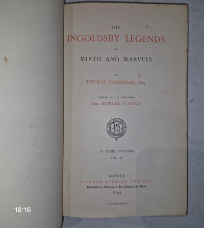 The Ingoldsby Legends (or Mirth and Marvels) 88th Edition  1894 3 Volume Set17