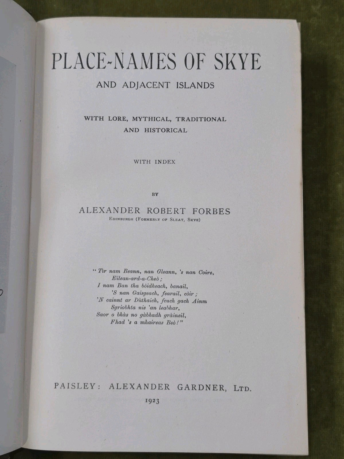 Place-Names of Skye and Adjacent Islands 1923 Alexander Robert Forbes 6