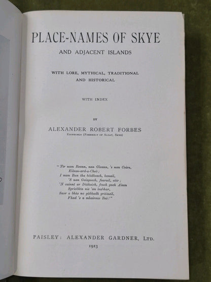 Place-Names of Skye and Adjacent Islands 1923 Alexander Robert Forbes 6