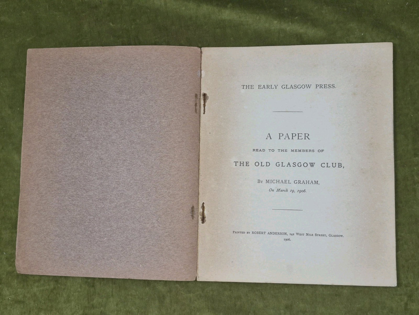 The Early Glasgow Press Michael Graham 1906 Robert Anderson 3