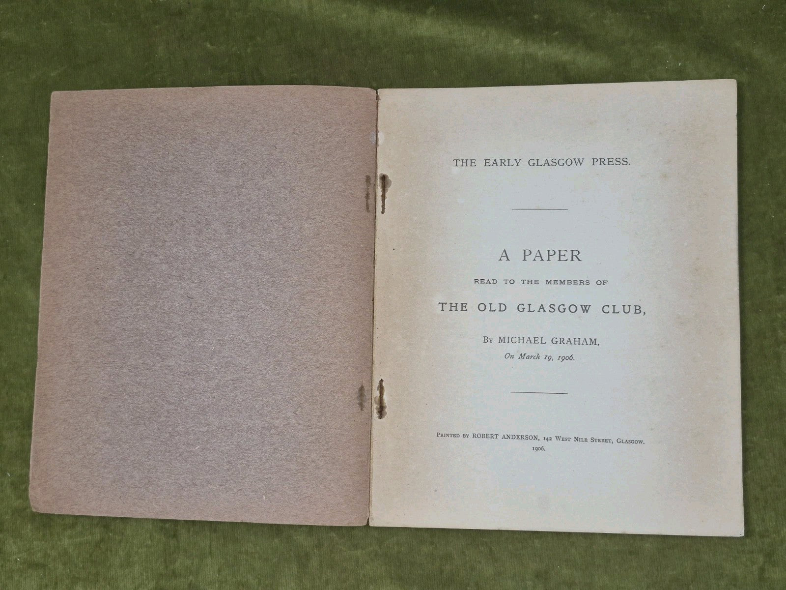The Early Glasgow Press Michael Graham 1906 Robert Anderson 3