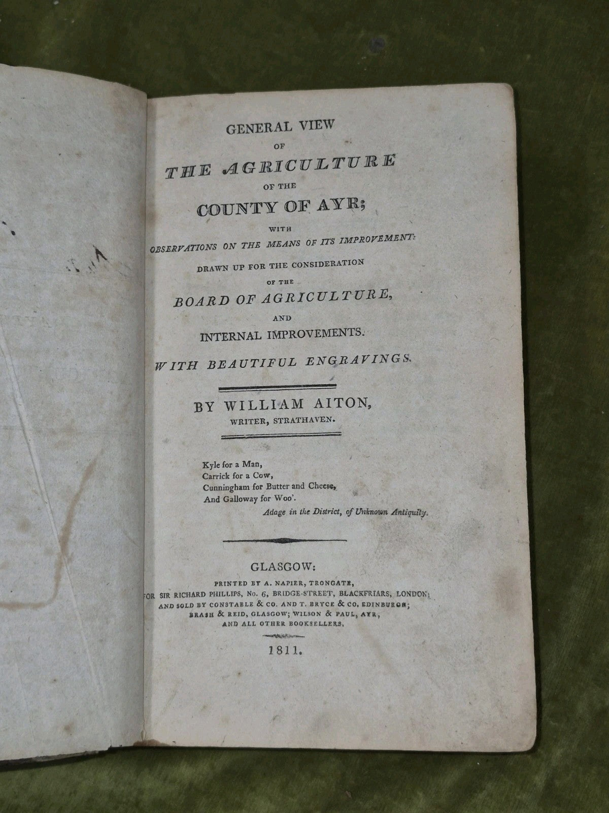 William Aiton A General View of the County of Ayr 1811 A Napier5