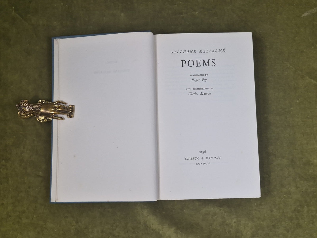 Poems by Stephane Mallarme - trans Roger Fry , 1936 Chatto Windus HB4