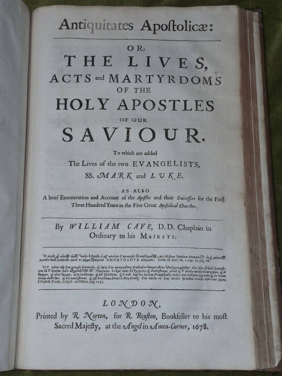 Jeremy Taylor Antiquitates Christianae Life and Death of The Holy Jesus 167814
