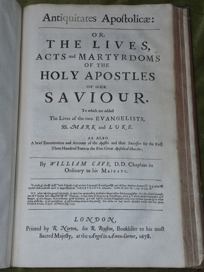 Jeremy Taylor Antiquitates Christianae Life and Death of The Holy Jesus 167814