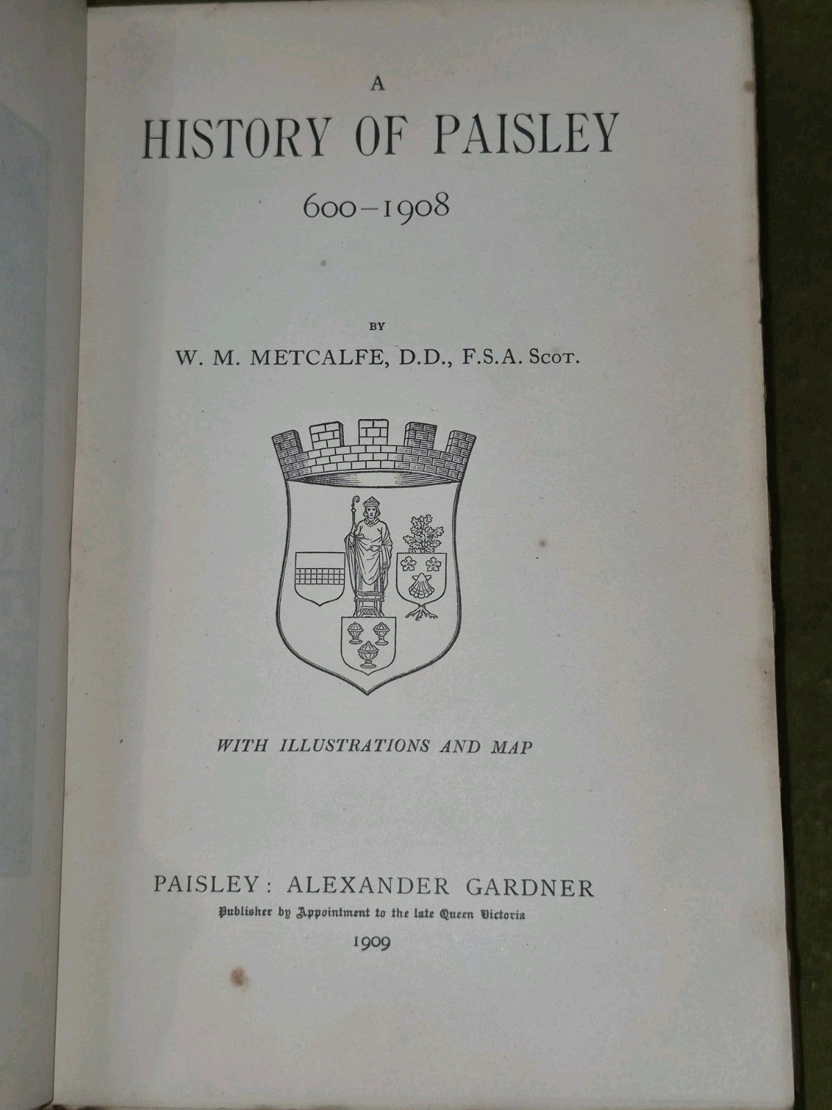 History of Paisley 600-1908 Metcalfe 1909 Paisley Alexander Gardner 8