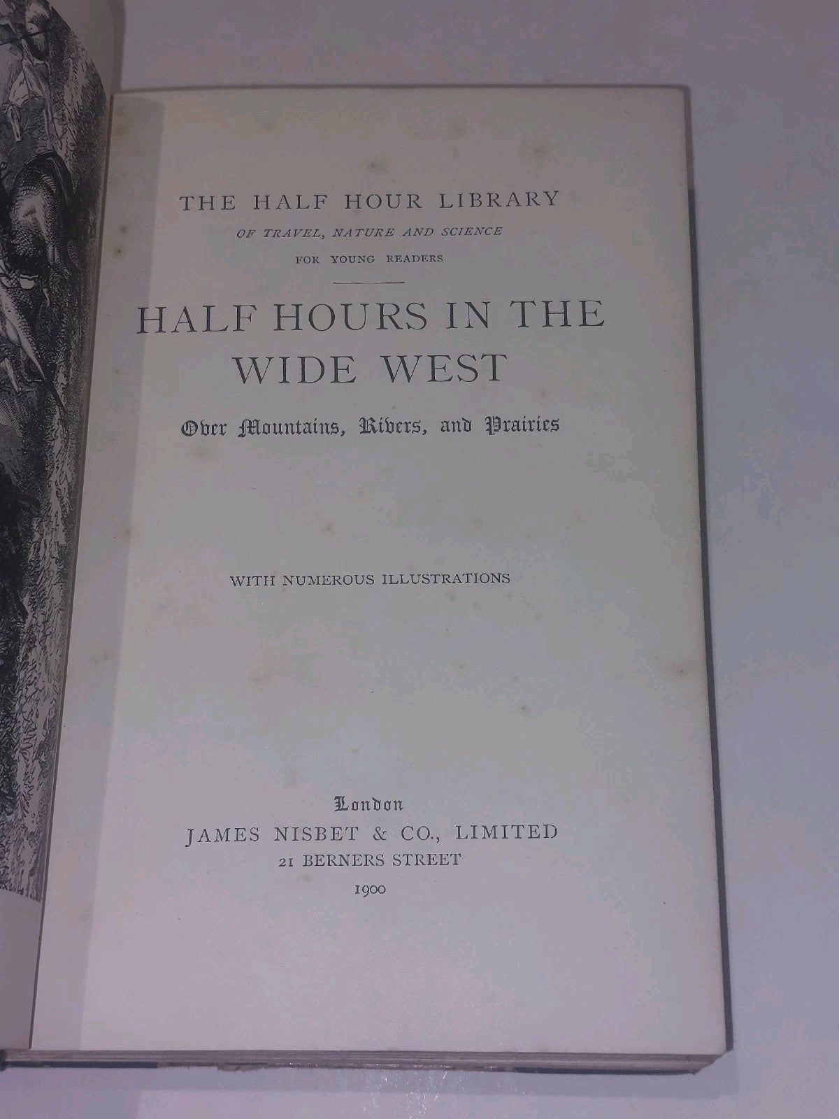 1900 HALF HOURS IN THE WIDE WEST  Quarter Leather Book 2