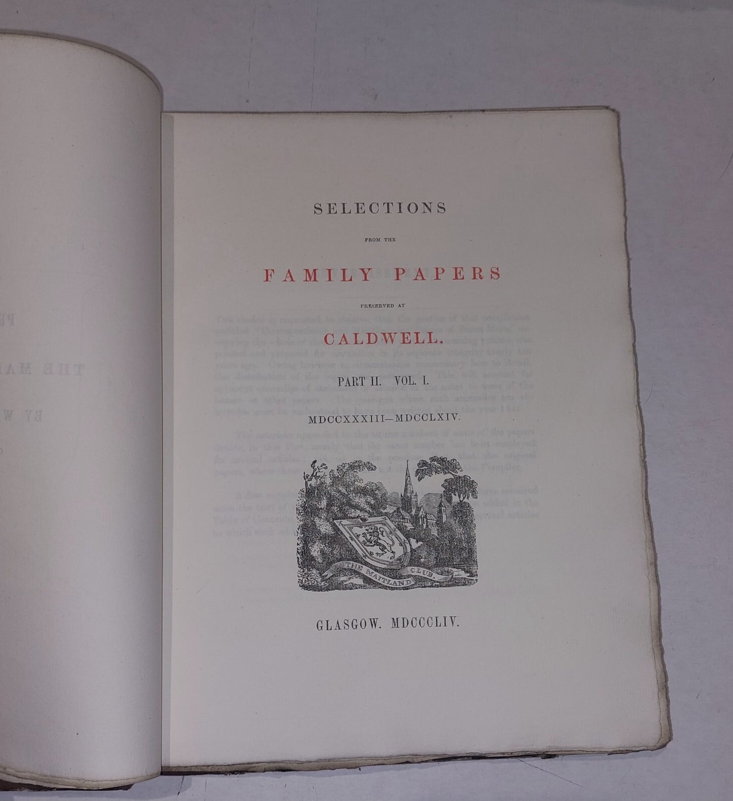 Selections from the Family Papers Preserved at Caldwell (Part II Vol 1&2) 18839