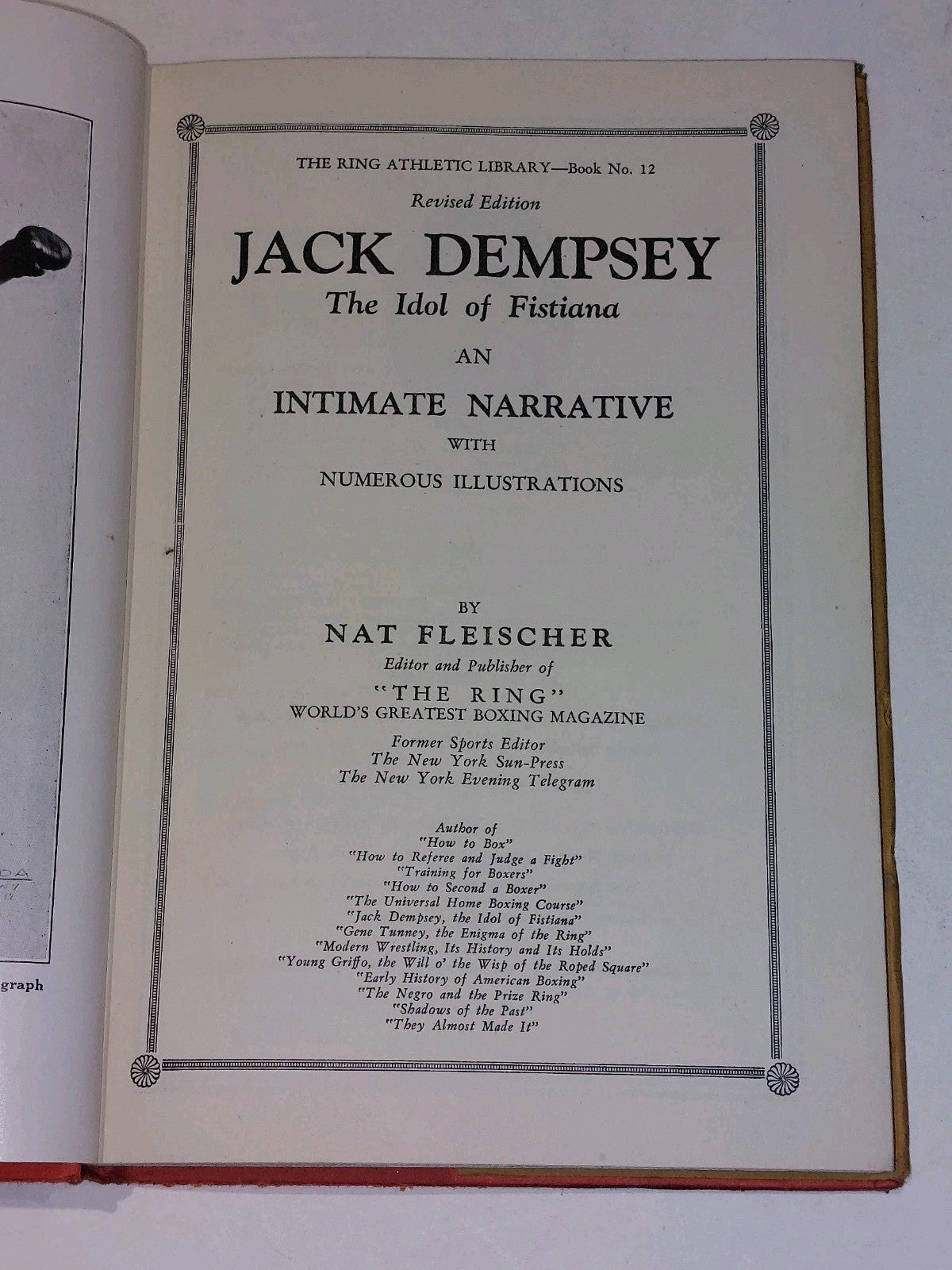 Jack Dempsey the Idol Of Fistiana by Nat Fleischer (1936) 2nd Ed Hb Book4