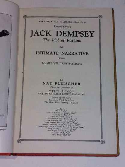 Jack Dempsey the Idol Of Fistiana by Nat Fleischer (1936) 2nd Ed Hb Book4