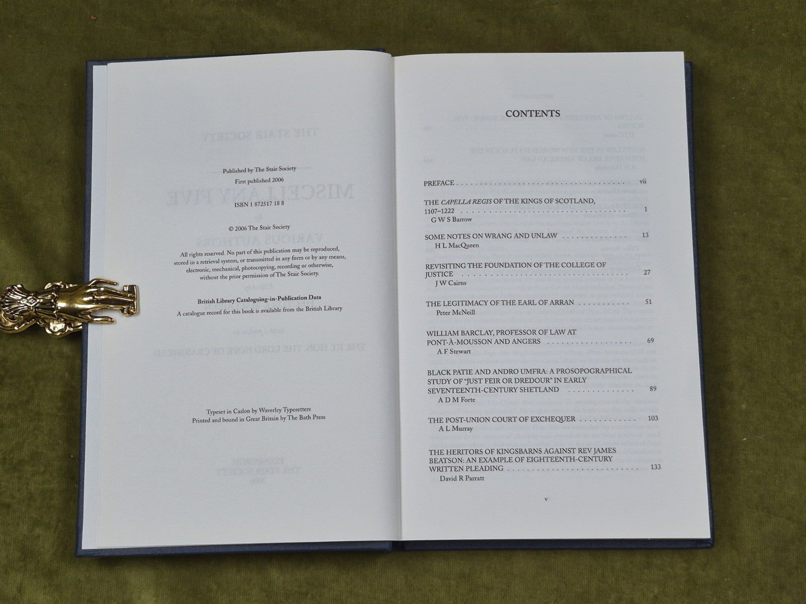 Miscellany Five ed. Hector L Macqueen , Stair Society 52 Edinburgh 20064
