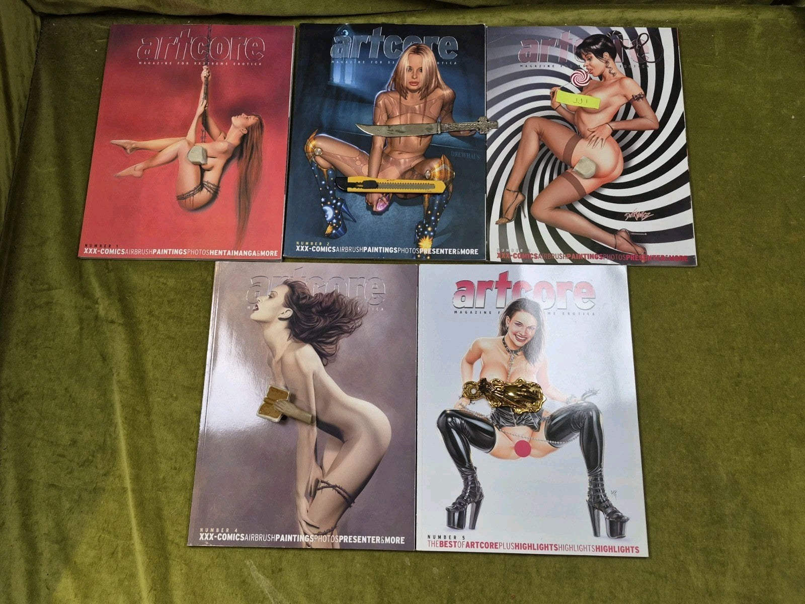 Artcore Erotic Art Compilation Paperback Lot Volumes #1-5 MG Publishing0