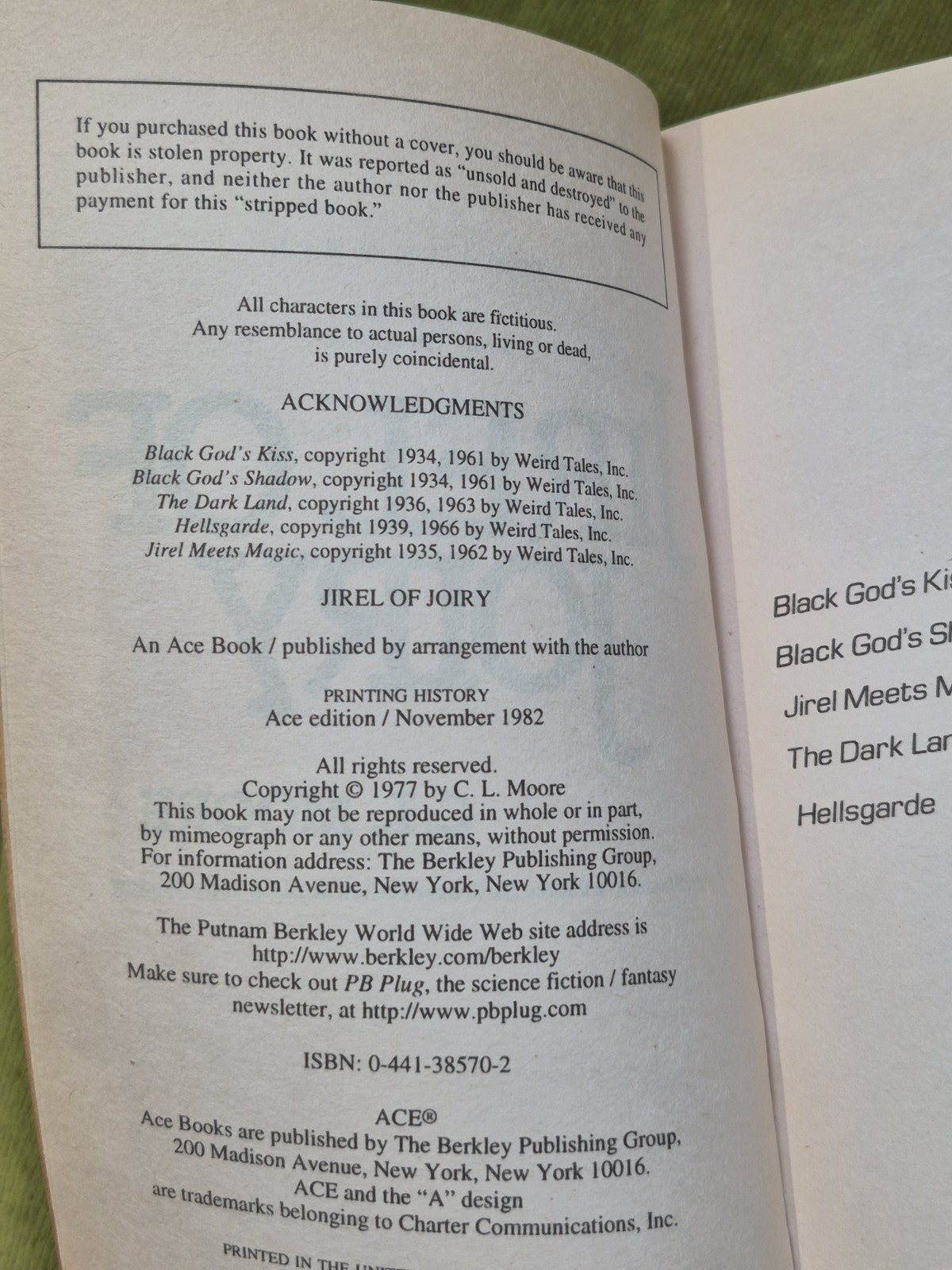 Jirel of Joiry C L Moore Ace Fantasy 1982 3