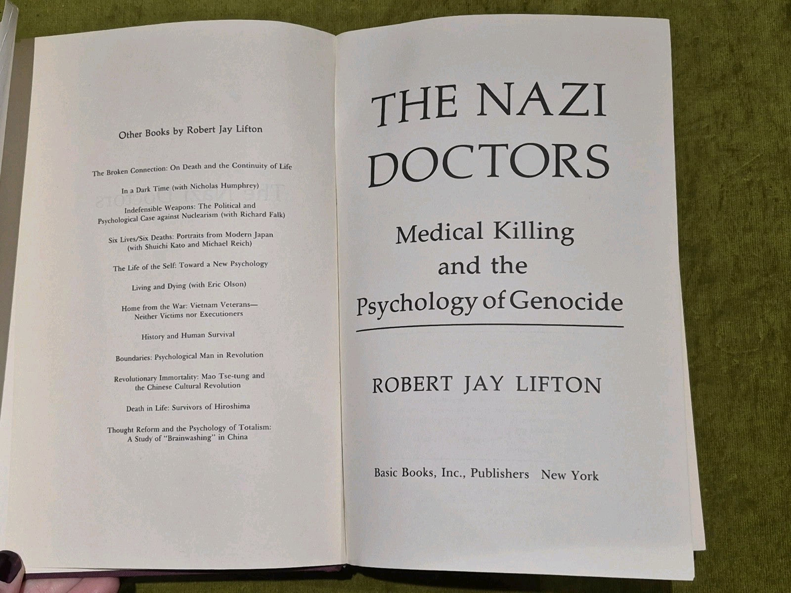 LIFTON, Robert Jay; The Nazi Doctors. 1986 1st US Edition /1st Imp7