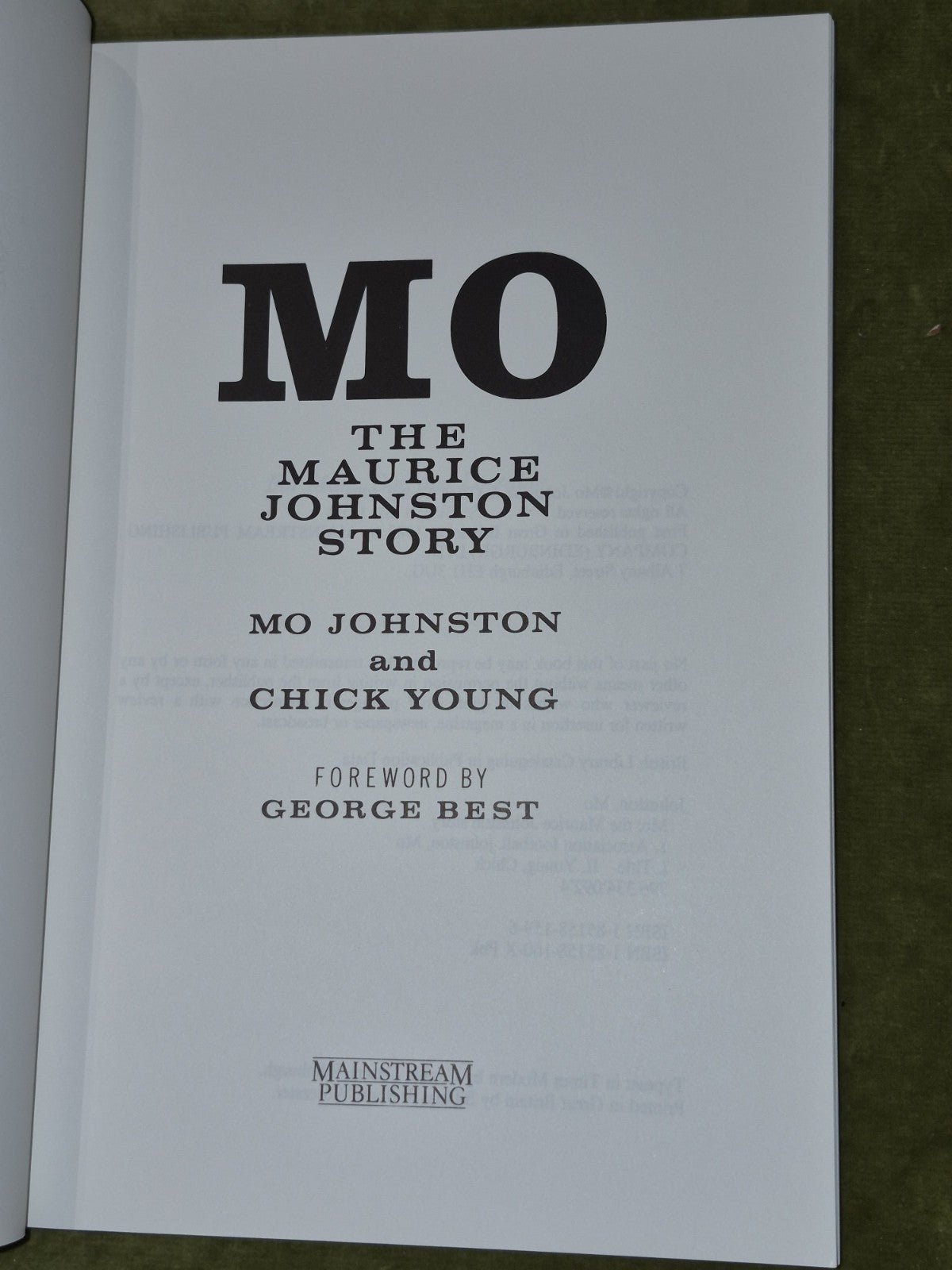 Mo The Maurice Johnston Story - Mo Johnston & Chick Young - 19883