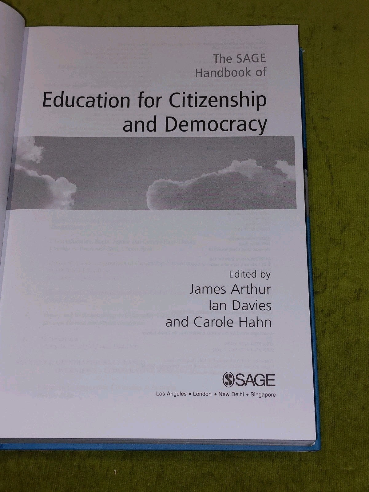 SAGE Handbook of Education for Citizenship and Democracy [SAGE] 2008 Hb Book3