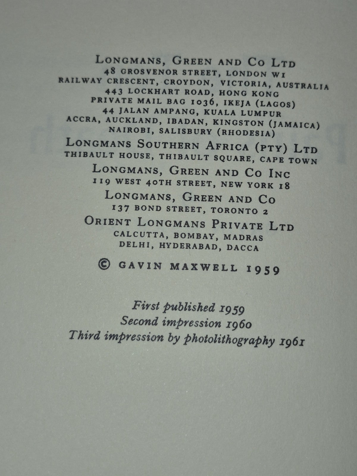 The Ten Pains of Death Gavin Maxwell Longmans 1961 Third Impression4