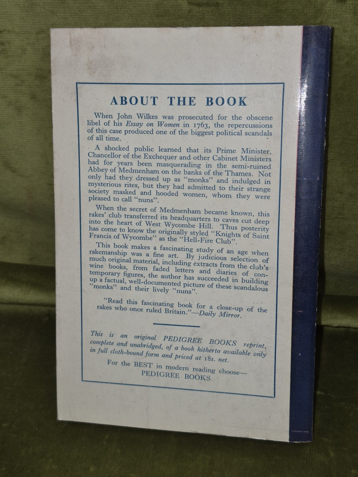 The Hell-Fire Club Donald McCormick First Edition Paperback Pedigree Books 1