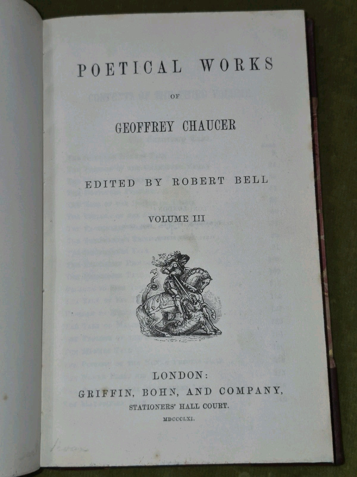 Poetical Works of Geoffrey Chaucer Robert Bell 1855 Set of 7 Books9