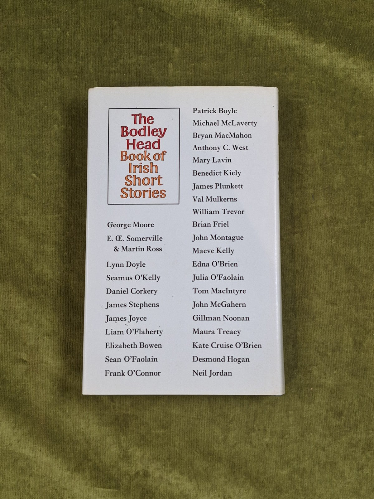 The Bodley Head Book of Irish Short Stories - David Marcus 1980 1st HB DJ2
