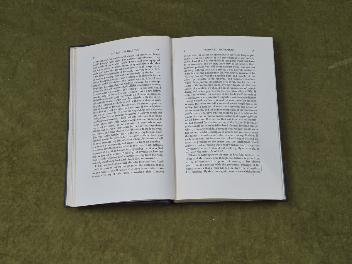 The Two Sources of Morality and Religion - Henri Bergson , Macmillan 1935 HB4