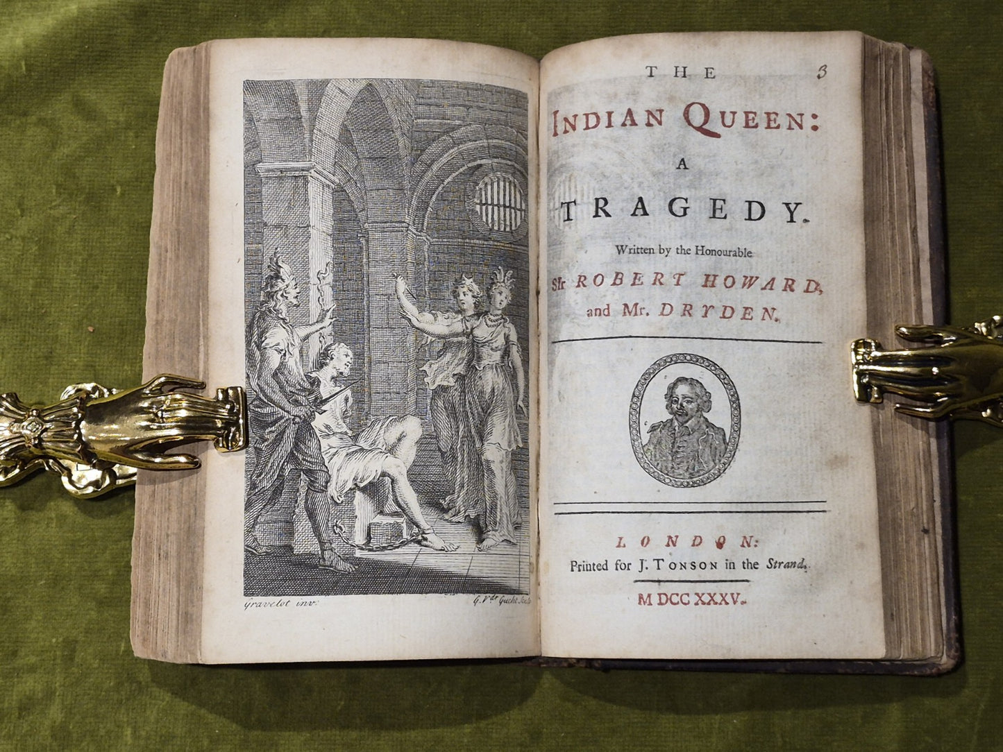Dramatic Works by John Dryden 1735 Wild Gallant Rival Ladies Indian Queen & Empr2