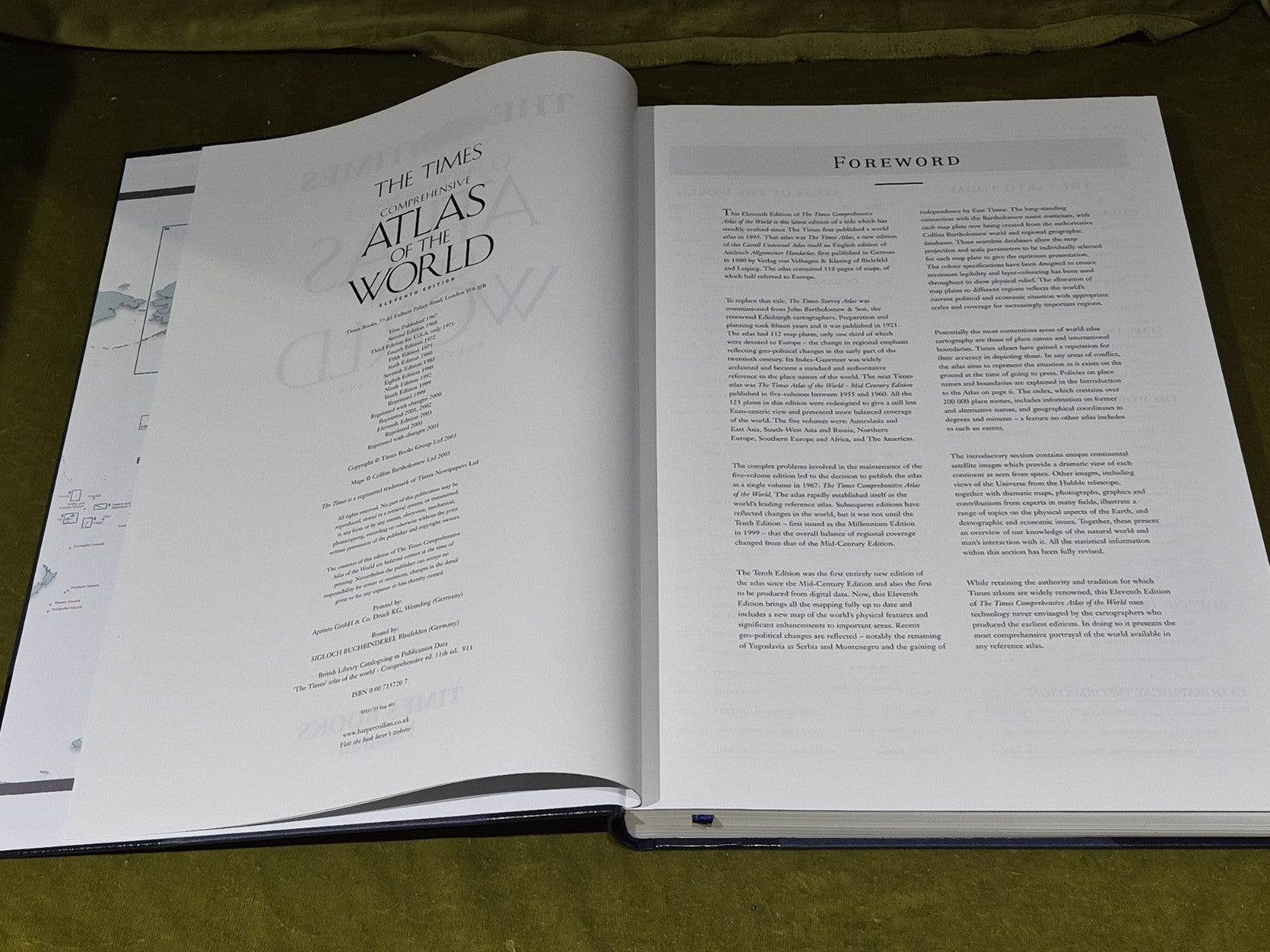 Folio Society TIMES ATLAS OF THE WORLD Leather Slipcase Illustrated 20055