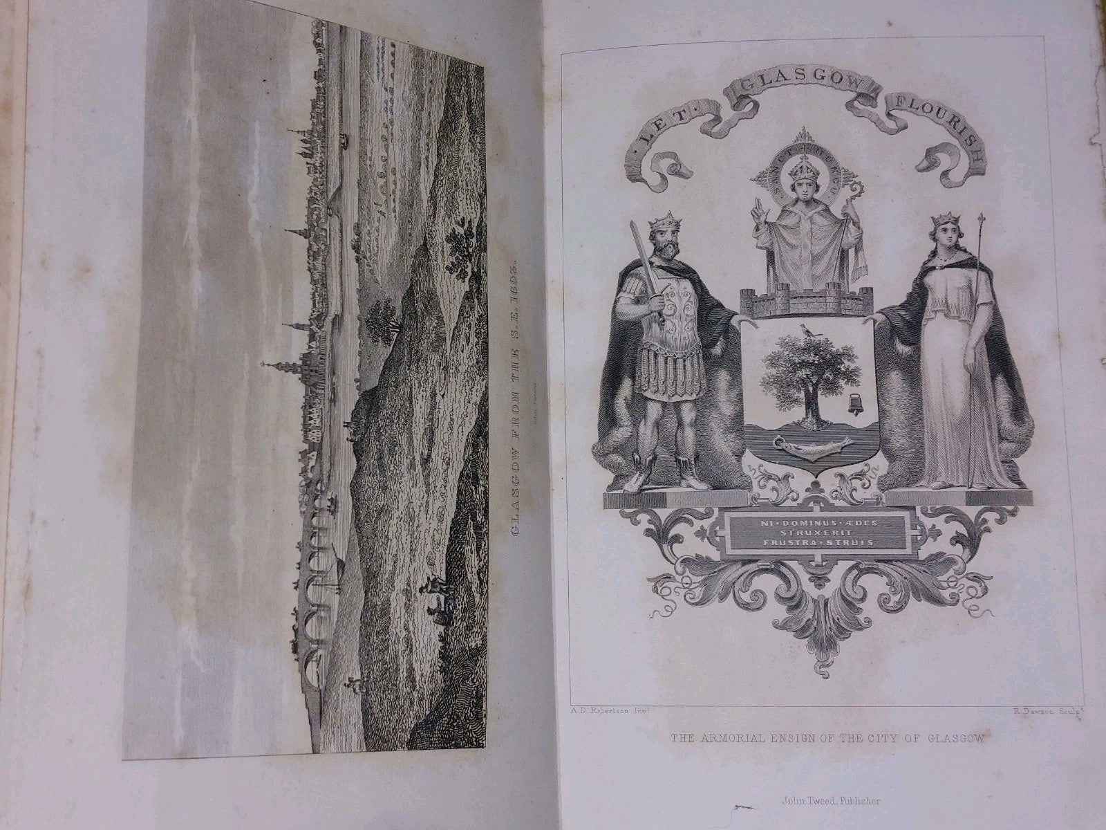 Glasghu Facies A View of the City of Glasgow by Gordon (1872) History Of Glasgow5