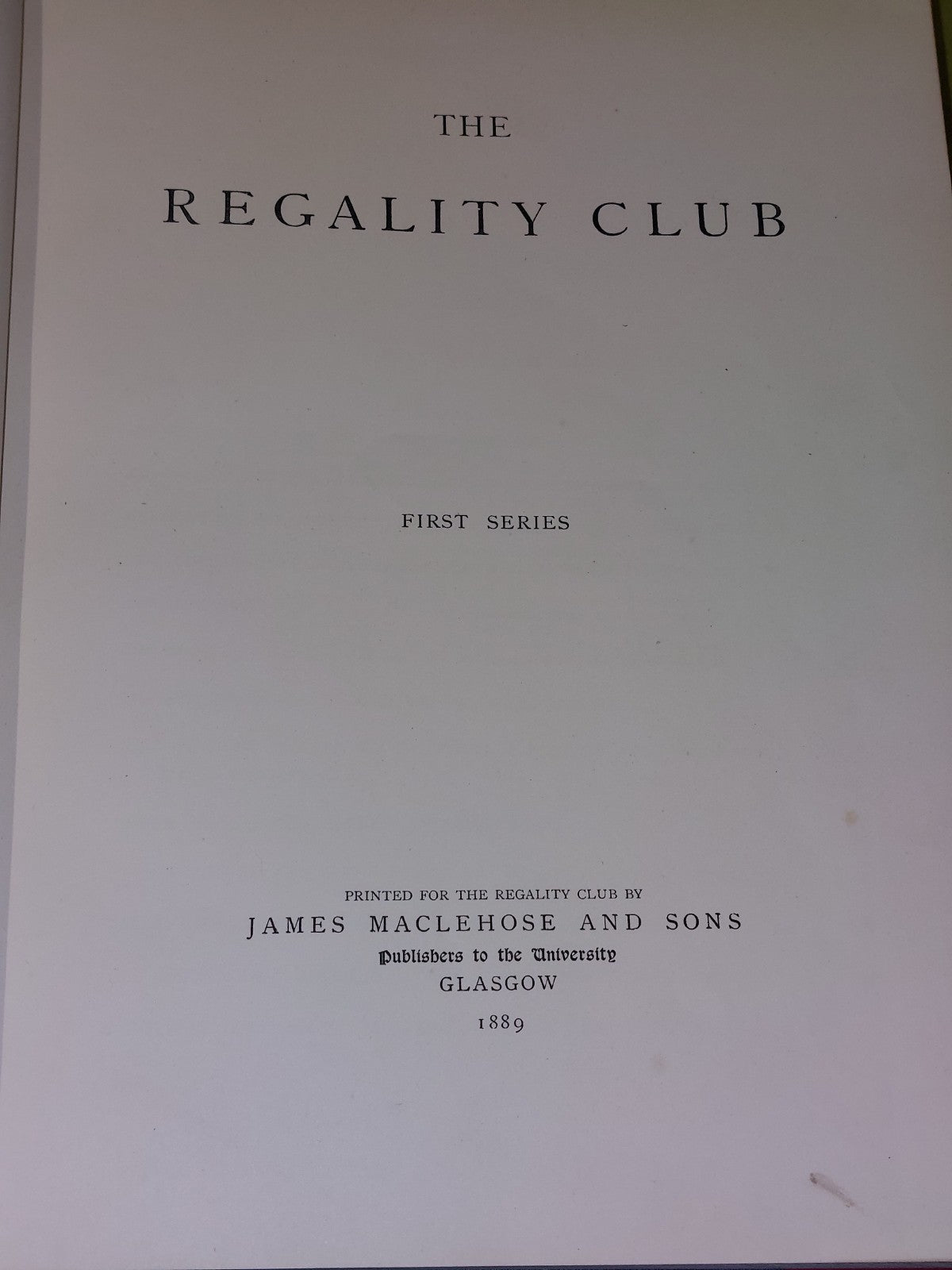 The Regality Club Complete 4 Volume Set (1889) Glasgow University Maclehose6
