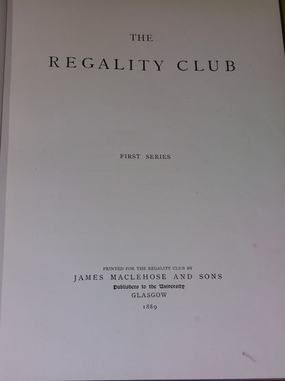 The Regality Club Complete 4 Volume Set (1889) Glasgow University Maclehose6