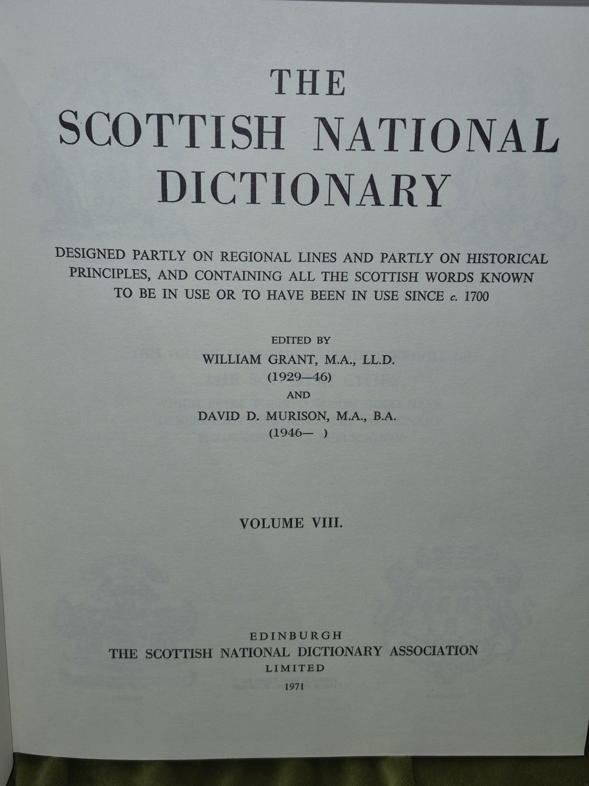 The Scottish National Dictionary (1941) William Grant Volumes 1-10 First Edition13