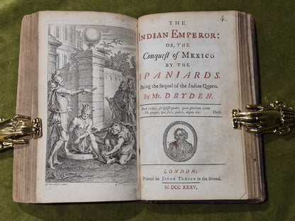Dramatic Works by John Dryden 1735 Wild Gallant Rival Ladies Indian Queen & Empr3