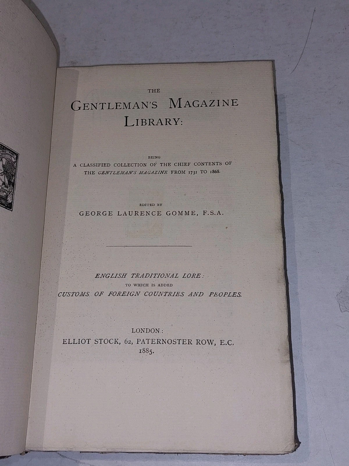 Gentlemans Magazine Library (1885) Edited By Laurence Gomme HB Book4