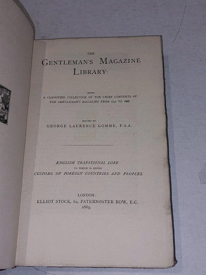 Gentlemans Magazine Library (1885) Edited By Laurence Gomme HB Book4