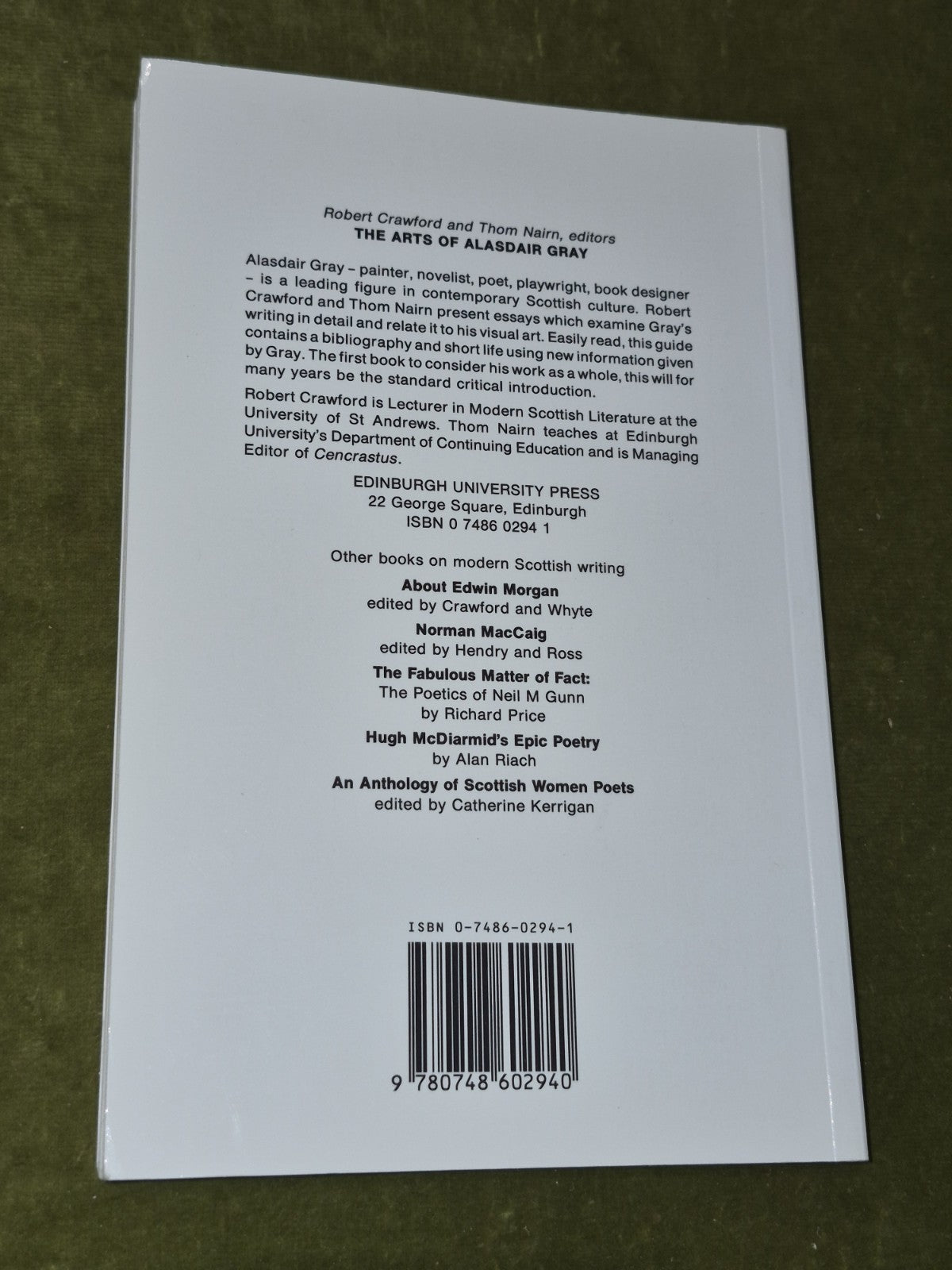Robert Crawford The Arts of Alasdair Gray - 1st Edition 1