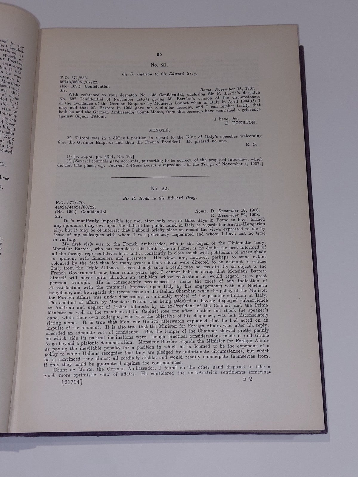 British Documents on the Origins of the War 1898–1914 Vol 8 (1932) HMSO Hb Book4