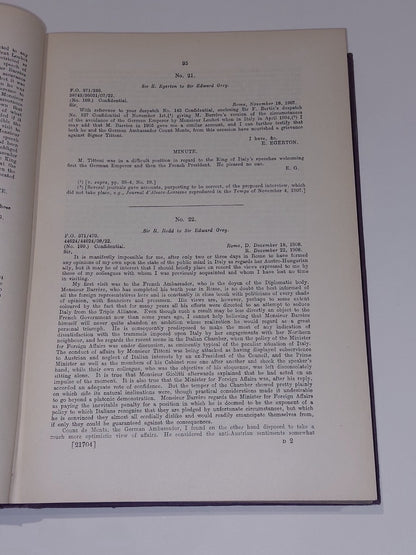 British Documents on the Origins of the War 1898–1914 Vol 8 (1932) HMSO Hb Book4