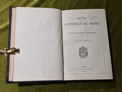 Acta Apostolicae Sedis. Commentarium Officiale -  Annus VII - Volume VII - 19156