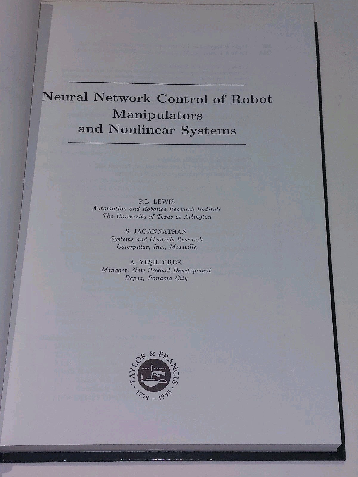 Neural Network Control of Robot Manipulators (1999)3
