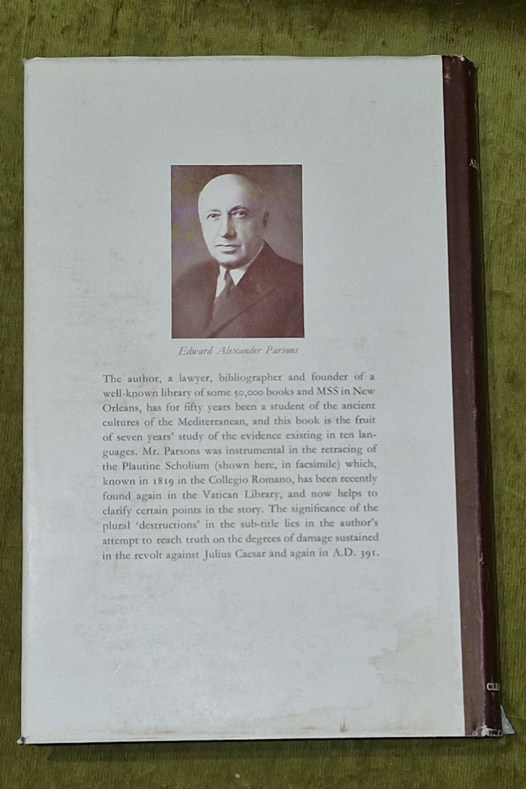The Alexandrian Library by Edward Alexander Parsons [Cleaver-Hume] 1952 1st Ed3