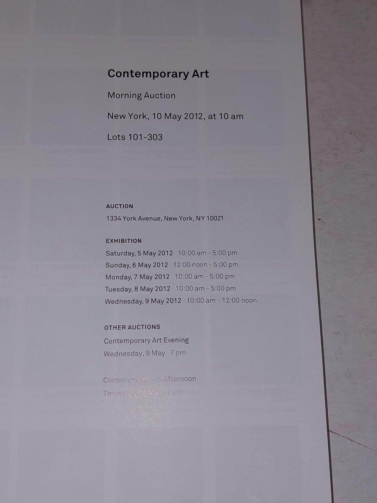 Sotheby’s Contemporary Art Auction Catalog New York 2012 Pb Book3