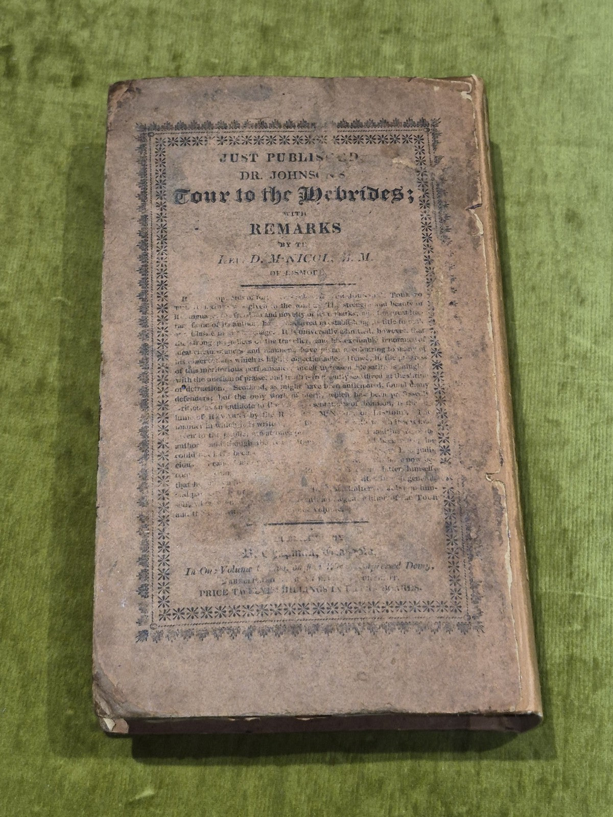 Pictures of Glasgow printed by & for R. Chapman (1818) 3rd Ed Hb Book2