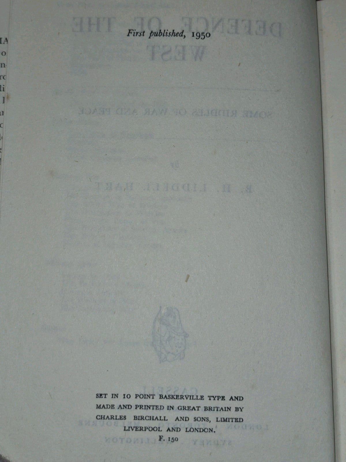 Defence of the West B. H. Liddell Hart 19509