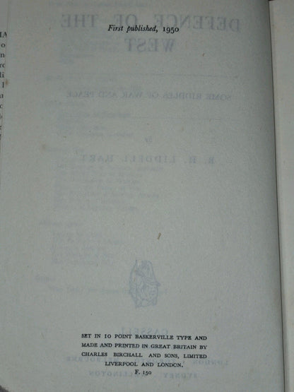 Defence of the West B. H. Liddell Hart 19509