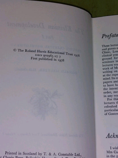 The Kleinian Development - Parts 1-3 - Donald Meltzer [Clunie Press] (1978) Hb4