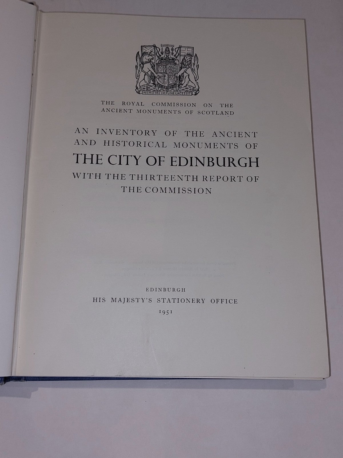 Inventory of the Ancient & Historical Monuments of the City of Edinburgh 1951 Hb2