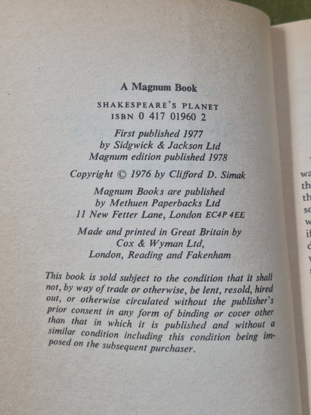 Clifford Simak Job Lot City Shakespeare's Planet So Bright the Vision Off-Planet19